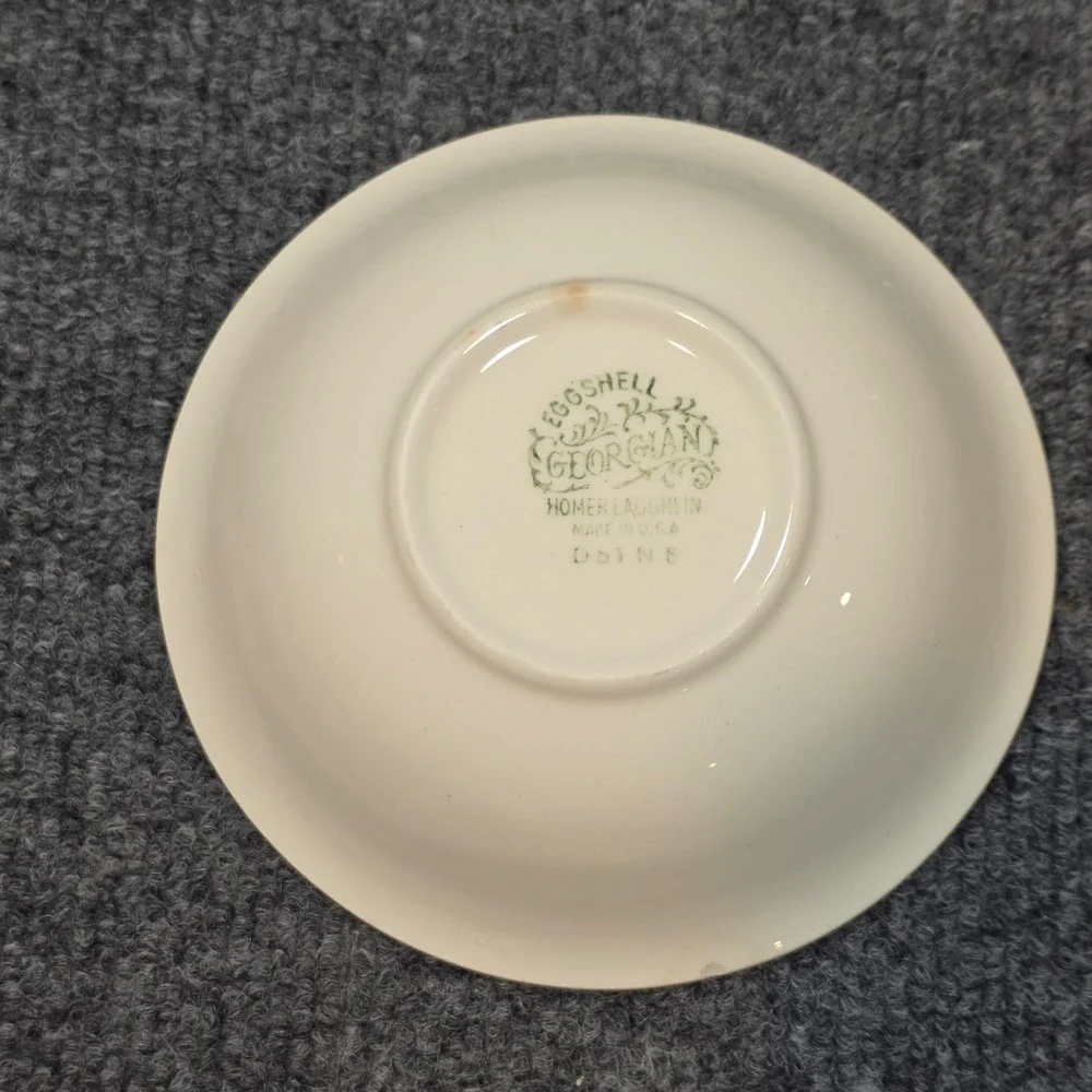 Homer Laughlin Eggshell Georgian Floral Bowl Gold Trim Vintage Cottagecore USA